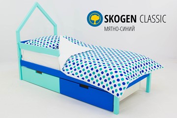 Детская кровать-домик мини Skogen мятно-синий в Нальчике