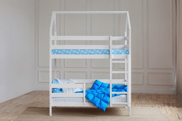 Двухъярусная кровать Домик, цвет белый в Нальчике