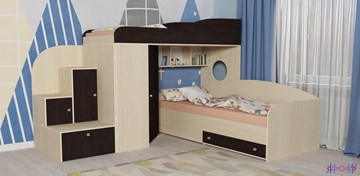 Детская кровать-шкаф Кадет-2, корпус Дуб, фасад Венге в Нальчике