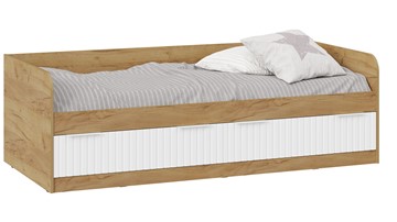 Кровать односпальная детская Хилтон Тип 1 900 (Дуб Крафт Золотой/Белый матовый) в Нальчике