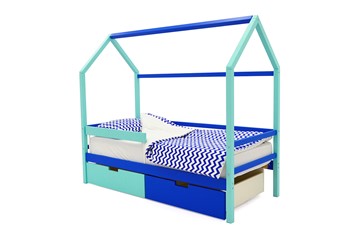 Детская кровать-домик Svogen синий-мятный в Нальчике