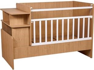 Кроватка-трансформер детская POLINI Polini kids Ameli 1150, белый-натуральный, серия Ameli в Нальчике