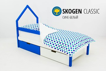 Кровать-домик мини Skogen сине-белый в Нальчике