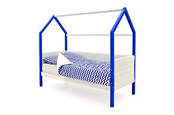 Кровать-домик детская «Svogen сине-белый» мягкая в Нальчике