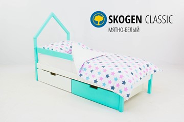 Детская кровать-домик мини Skogen белый-мятный в Нальчике