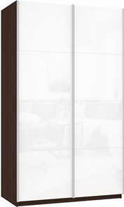 Шкаф Прайм (Белое стекло/Белое стекло) 1200x570x2300, венге в Нальчике