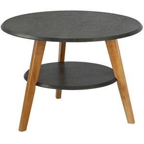 Столик круглый Мебелик BeautyStyle 17 (серый бетон-бук) в Нальчике