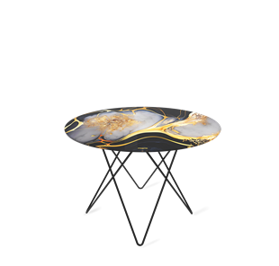 Круглый столик SHT-TU37 / SHT-TT32 60 стекло/МДФ (черный алмаз/черный муар) в Нальчике