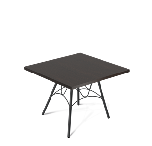 Квадратный столик SHT-S100 / SHT-TT 60/60 ЛДСП (венге луизиана/черный муар) в Нальчике