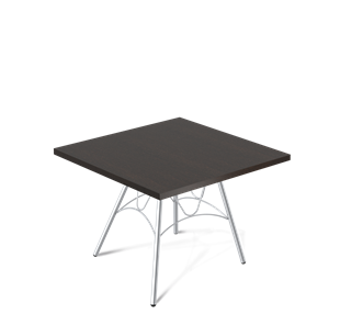 Квадратный столик SHT-S100 / SHT-TT 60/60 ЛДСП (венге луизиана/хром лак) в Нальчике