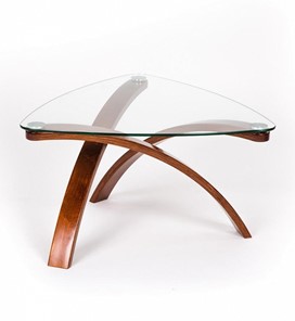 Стеклянный столик Гурон-3 с каркасом цвета Вишня в Нальчике