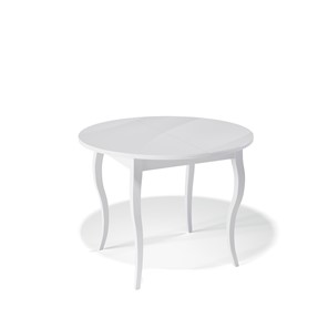 Стол обеденный круглый Kenner 1000С (Белый/Стекло белое глянец) в Нальчике