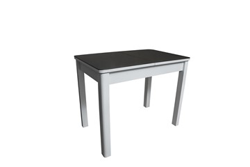 Кухонный стол раскладной СТОЛБУРГ Айсберг-2СТ белое/черное/прямые массив в Нальчике