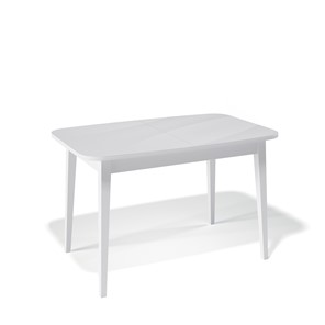 Кухонный стол раскладной Kenner 1200M (Белый/Стекло белое глянец) в Нальчике