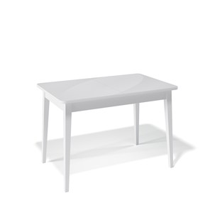 Кухонный раскладной стол Kenner 1100M (Белый/Стекло белое сатин) в Нальчике