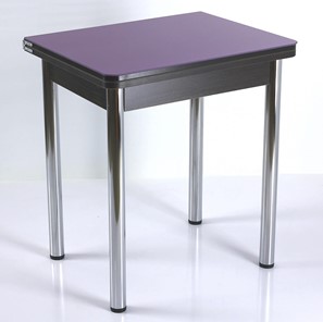 Кухонный пристенный стол СПА-02 СТ2, венге ЛДСП/стекло фиолетовый/39 прямые трубки хром в Нальчике