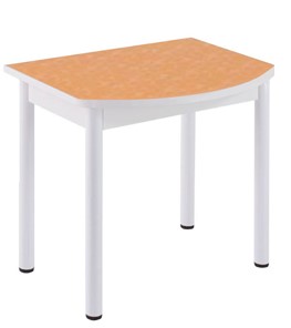 Кухонный пристенный стол НСПГ-07 ПЛ1, цветы манго/белое ЛДСП/36 прямые трубки крашеные белый в Нальчике