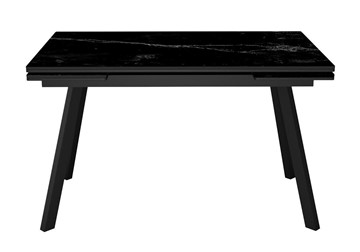 Стол обеденный раздвижной DikLine SKA125 Керамика Черный мрамор/подстолье черное/опоры черные (2 уп.) в Нальчике