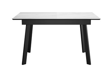 Керамический кухонный стол DikLine SKH125 Керамика Белый мрамор/подстолье черное/опоры черные (2 уп.) в Нальчике