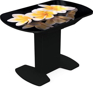 Кухонный стол раскладной Корсика исп. 2 Фотопечать (Цветы №11) 1200(1515)*800 в Нальчике