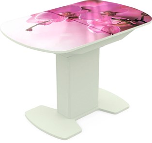Кухонный стол раскладной Корсика исп. 2 Фотопечать (Цветы №16) 1200(1515)*800 в Нальчике