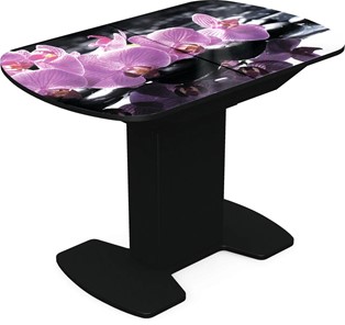 Кухонный стол раздвижной Корсика исп. 2 Фотопечать (Цветы №30) 1200(1515)*800 в Нальчике