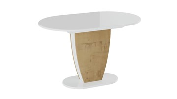 Овальный обеденный стол Монреаль тип 1 (Белый глянец/Бунратти) в Нальчике