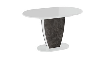 Кухонный овальный стол Монреаль тип 1 (Белый глянец/Моод темный) в Нальчике