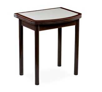Кухонный стол раздвижной НСПГ-02 СТК, венге/темно-коричневое/узор бело-медный/опоры прямые коричневые в Нальчике