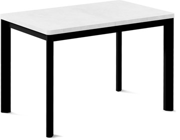 Обеденный раздвижной стол Кубика Токио-1L (ноги металлические черные, белый цемент) в Нальчике