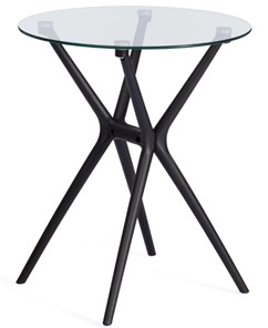 Стеклянный кухонный стол PARNAVAZ (mod. 29) пластик/стекло, 60х60х70,5 прозрачный/черный арт.19698 в Нальчике