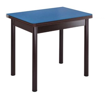 Стеклянный стол СПА-01 СТ2, венге ЛДСП/стекло синие/38 прямые трубки крашеные коричневый в Нальчике