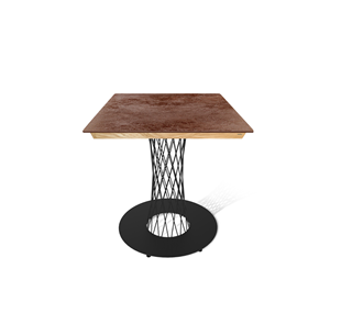 Керамический обеденный стол SHT-TU3-1/ТT8 60/60 (черный муар/прозрачный лак/коричневая сепия) в Нальчике