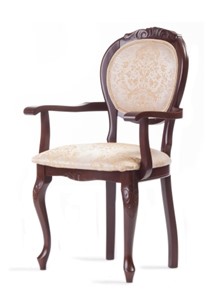 Обеденный стул Барокко с резьбой и подлокотниками (стандартная покраска) в Нальчике