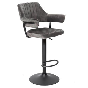 Мягкий барный стул КАНТРИ WX-2917 вельвет серый в Нальчике