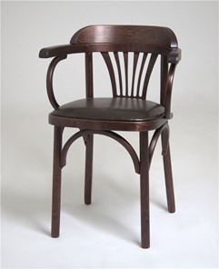 Обеденный стул Венский мягкий, кожзам коричневый/темный тон в Нальчике