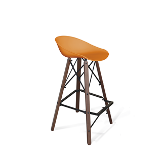 Барный стул SHT-ST19/S80 (оранжевый/темный орех/черный) в Нальчике