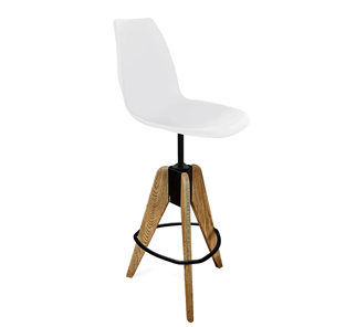 Барный стул SHT-ST29/S92 (белый/брашированный коричневый/черный муар) в Нальчике