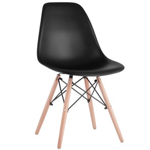 Комплект стульев 4 шт. BRABIX "Eames CF-010", пластик черный, опоры дерево/металл, 532631, 2033A в Нальчике