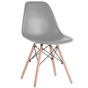 Комплект стульев 4 шт. BRABIX "Eames CF-010", пластик серый, опоры дерево/металл, 532632, 2033A в Нальчике