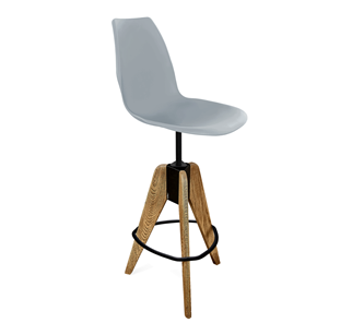 Барный стул SHT-ST29/S92 (серый ral 7040/брашированный коричневый/черный муар) в Нальчике
