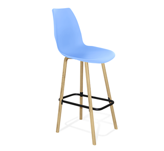 Барный стул SHT-ST29/S94 (голубой pan 278/прозрачный лак/черный муар) в Нальчике