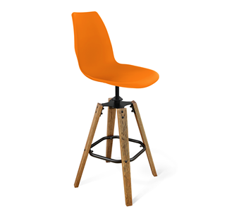 Барный стул SHT-ST29/S93 (оранжевый ral2003/брашированный коричневый/черный муар) в Нальчике