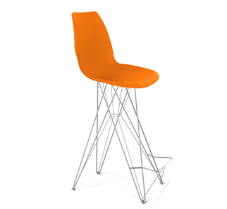 Барный стул SHT-ST29/S66 (оранжевый ral2003/хром лак) в Нальчике