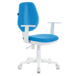 Офисное кресло Brabix Fancy MG-201W (с подлокотниками, пластик белый, голубое) 532411 в Нальчике