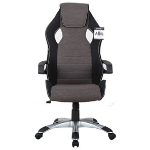 Кресло компьютерное Brabix Techno GM-002 (ткань, черное/серое, вставки белые) в Нальчике
