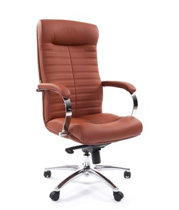 Офисное кресло CHAIRMAN 480 Экокожа Terra 111 (коричневая) в Нальчике