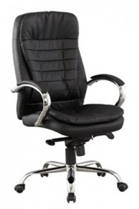 Кресло офисное J 9031-1 экокожа /хром, черный в Нальчике