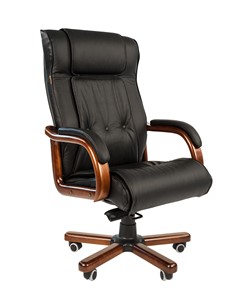 Кресло офисное CHAIRMAN 653 кожа черная в Нальчике
