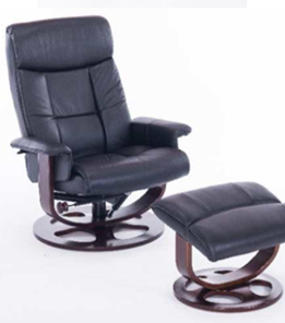 Компьютерное кресло ДамОфис J6011 для релаксации нат. кожа / дерево, черный в Нальчике